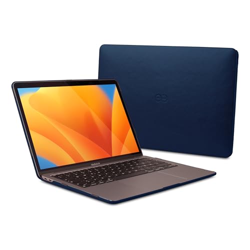 Dreem Euclid MacBook Air Tasche - 13-Zoll-Hartschalen-Laptop-Schutzhülle für MacBook Air 2022, luxuriöses Vegan-Leder, Ober- und Unterschale für zusätzlichen Schutz - Royal von Dreem
