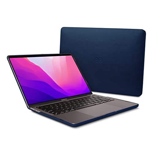 Dreem Euclid MacBook Pro Tasche - 13-Zoll-Hartschalen-Laptop-Schutzhülle für MacBook Pro 2018, luxuriöses Vegan-Leder, Ober- und Unterschale für zusätzlichen Schutz - Königsblau von Dreem