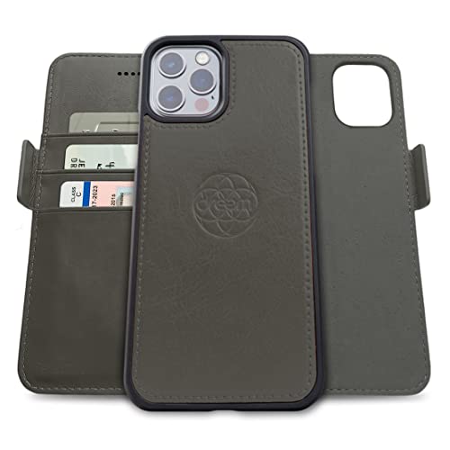 Dreem Fibonacci 2in1 Handyhülle Flipcase für iPhone 12 & 12 Pro | Magnetisches iPhone Case | TPU Etui Lederhülle Schutzhülle, RFID Schutz, Veganes Kunstleder, Geschenkbox | Grau Dreem Fibonacci 2in1 Handyhülle Flipcase für iPhone 12 & 12 Pro | Magnetisches iPhone Case | TPU Etui Lederhülle Schutzhülle, RFID Schutz, Veganes Kunstleder, Geschenkbox | Grau von Dreem