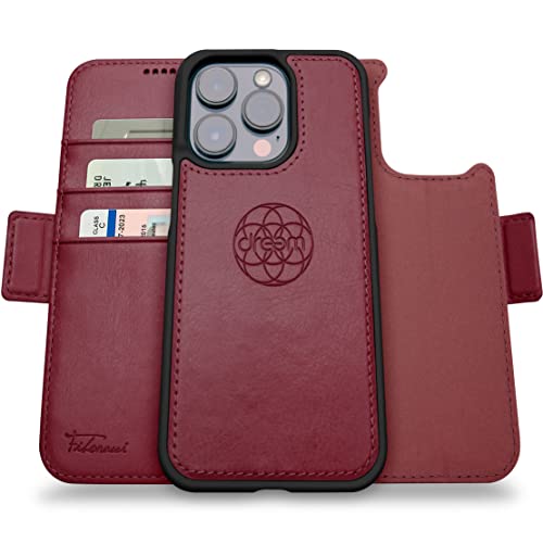 Dreem Fibonacci iPhone 14 Pro Geldbörsen-Hülle / 2-in-1 Stoßfestes MagSafe Case und abnehmbares Luxus-Vegan-Leder-Folio mit RFID-Kartenschutz und Ständer; für Frauen und Männer - Burgundisch Dreem Fibonacci iPhone 14 Pro Geldbörsen-Hülle / 2-in-1 Stoßfestes MagSafe Case und abnehmbares Luxus-Vegan-Leder-Folio mit RFID-Kartenschutz und Ständer; für Frauen und Männer - Burgundisch von Dreem