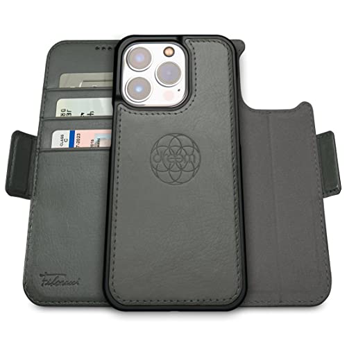 Dreem Fibonacci iPhone 14 Pro Geldbörsen-Hülle / 2-in-1 Stoßfestes MagSafe Case und abnehmbares Luxus-Vegan-Leder-Folio mit RFID-Kartenschutz und Ständer; für Frauen und Männer - Grau Dreem Fibonacci iPhone 14 Pro Geldbörsen-Hülle / 2-in-1 Stoßfestes MagSafe Case und abnehmbares Luxus-Vegan-Leder-Folio mit RFID-Kartenschutz und Ständer; für Frauen und Männer - Grau von Dreem