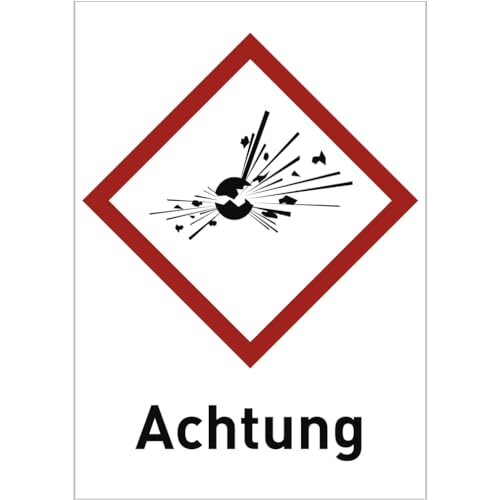 Dreifke® Aufkleber Explosiv (GHS 01) Achtung, Folie, 52x74 mm, 500 Stück/Rolle von Dreifke