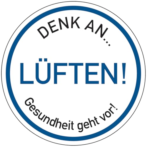 Dreifke® Aufkleber Hinweisschild, Denk an LÜFTEN..., 100mm, 1 Stk von Dreifke