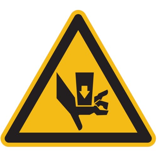 Dreifke® Aufkleber Warnschild, Warnung vor Quetschgefahr durch Einpreßwerkzeug - praxisbewährt | 50mm, 6 Stk von Dreifke