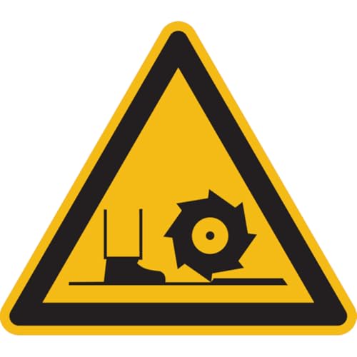 Dreifke® Aufkleber Warnzeichen, Warnung vor Fräswelle D-W022 - ASR A1.3 (DIN 4844) | 200mm, 1 Stk von Dreifke