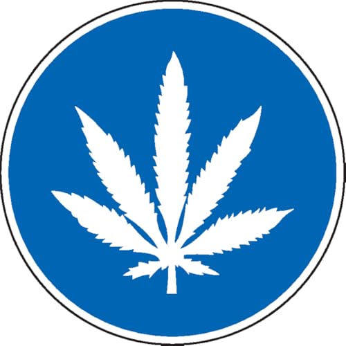 Dreifke® Gebotsschild Cannabiskonsum erlaubt, praxisbewährt, Folie, selbstklebend, Ø 200mm von Dreifke