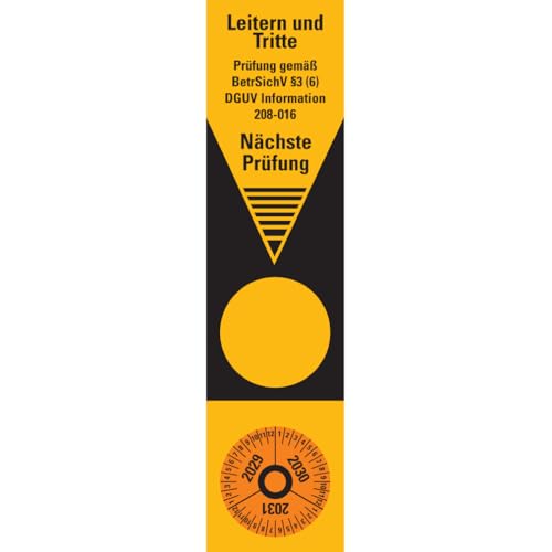 Dreifke® Grundetik.Prüfung BetrSichV §3(6)/DGUV, 2029-2031, Folie, ablösbar, 50x200mm, 10/Heft von Dreifke