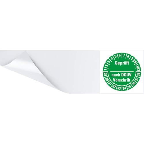 Dreifke® Kabelprüfplakette Geprüft DGUV Vorschrift 29-38, grün, Folie, selbstklebend, 57x25mm, 6/Bogen von Dreifke