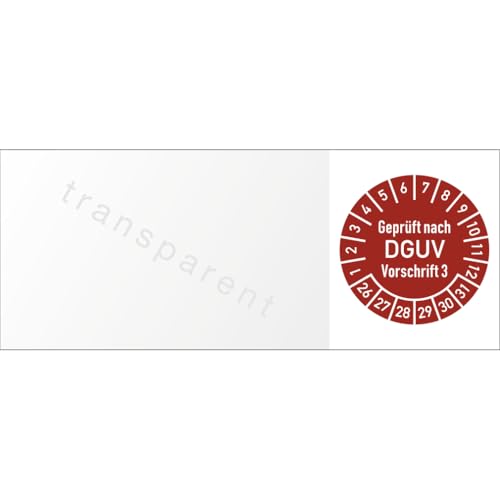 Dreifke® Kabelprüfplakette Geprüft...DGUV Vorschr. 3, 2026-2031, Folie, 50x20mm,10Stück/Bogen von Dreifke