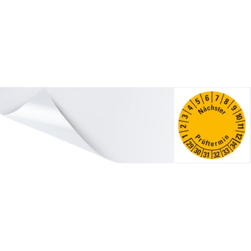 Dreifke® Kabelprüfplakette Nächster Prüftermin 29-34, gelb, Folie, selbstklebend, 57x25mm, 60/Heft von Dreifke