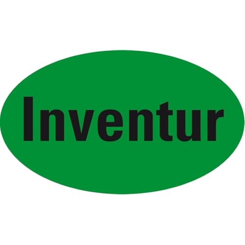 Dreifke® Organisationsetikett Inventur, oval, grün, Haftpapier, ablösbar, 90x53mm, 500/Rolle von Dreifke