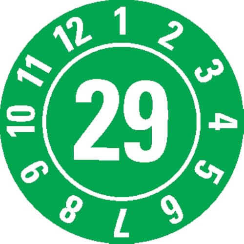 Dreifke® Prüfplakette 29, grün, Folie, ablösbar, Ø 10mm, 128/Bogen von Dreifke