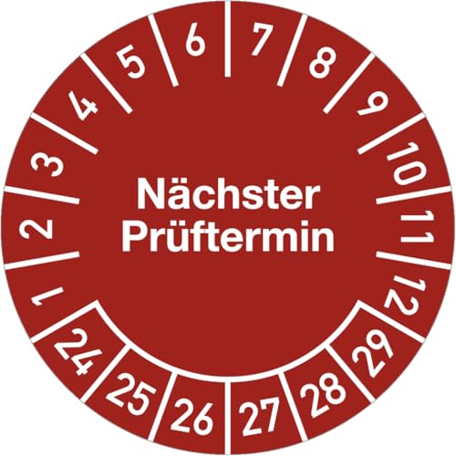 Dreifke® Prüfplakette Jahr 29 mit Monaten, violett, Folie-Spezialkl., Ø 15 mm, 10 Stück/Bogen von Dreifke