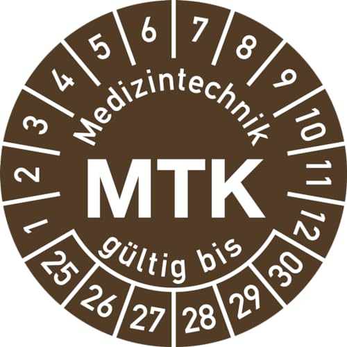 Dreifke® Prüfplakette Medizintechnik MTK 2025-2030, Polyesterfolie, Ø 15 mm, 10 Stück von Dreifke