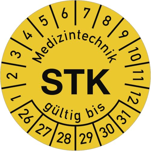 Dreifke® Prüfplakette Medizintechnik STK 2026-2031, Polyesterfolie, Ø 30 mm, 10 Stk./Bog. von Dreifke