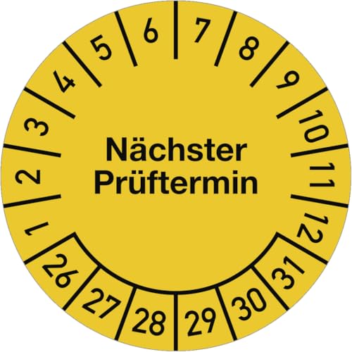 Dreifke® Prüfplakette Nächster Prüftermin 2026-2031, Dokumentenfolie, Ø 30 mm, 10 Stück/Bogen von Dreifke