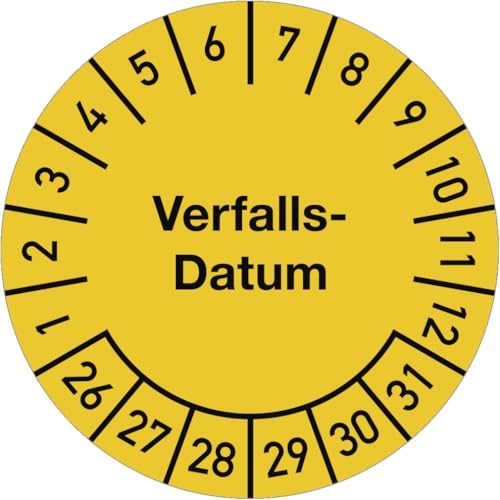 Dreifke® Prüfplakette Verfalls-Datum 2026-2031, Dokumentenfolie, Ø 25 mm, 10 Stück/Bogen von Dreifke