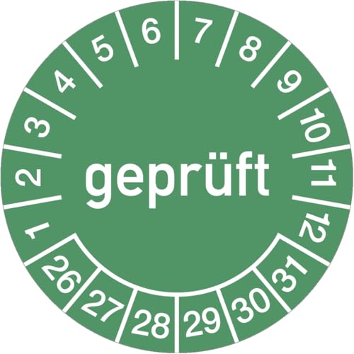 Dreifke® Prüfplakette geprüft 2026-2031, Folie, Ø 15 mm, 500 Stück/Rolle von Dreifke