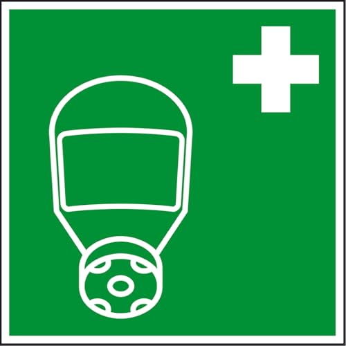 Dreifke® Rettungszeichen Fluchthaube, praxisbewährt, Folie, selbstklebend, 200x200mm von Dreifke