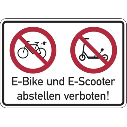 Dreifke® Verbotsschild, Kombischild, E-Bike und E-Scooter verb - 300x200x2 mm Aluverbund | 1 Stk von Dreifke