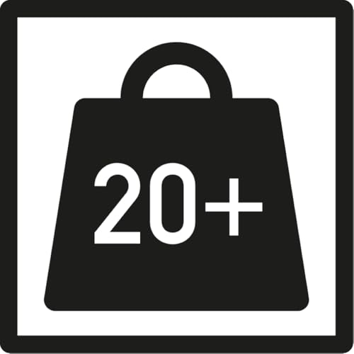 Dreifke® Verpackungskennzeichen Pakete mit erhöhtem Gewicht 20kg, Folie, seewasserbeständig, 20x20mm, 100/Rolle von Dreifke