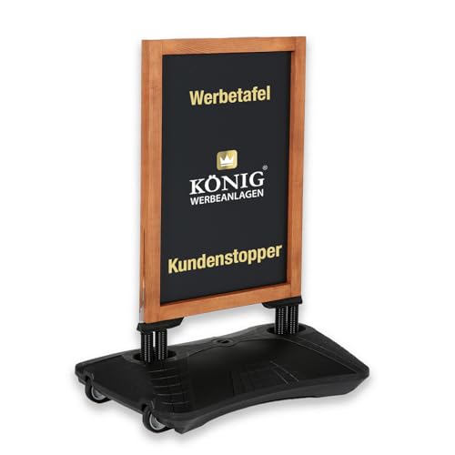 Dreifke Kreidetafel Holz Keitum Wind Line | beidseitig beschreibbar | stabiler Fuß | 2x2 Federn für einen sicheren Stand bei Wind und Wetter | Holztafel | Restaurant-Tafel |Kundenstopper | 59 x 78 cm von Dreifke