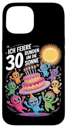 Ich Feiere 30 Runden Um Die Sonne Geburtstag Hülle für iPhone 15 von Dreißig Dreissig 30 Geburtstag Galaxie