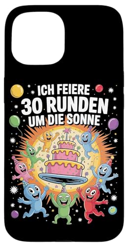 Ich Feiere 30 Runden Um Die Sonne Geburtstag Hülle für iPhone 15 von Dreißig Dreissig 30 Geburtstag Galaxie