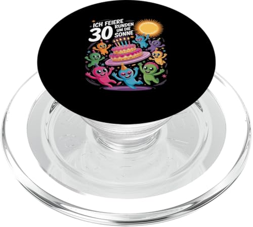 Ich Feiere 30 Runden Um Die Sonne Geburtstag PopSockets PopGrip für MagSafe von Dreißig Dreissig 30 Geburtstag Galaxie