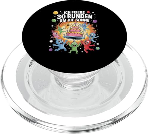 Ich Feiere 30 Runden Um Die Sonne Geburtstag PopSockets PopGrip für MagSafe von Dreißig Dreissig 30 Geburtstag Galaxie