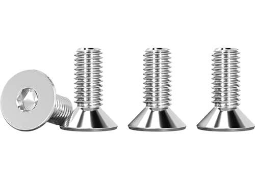 Drenky 25 Stück M5 X 12mm Senkschraube Edelstahl V2A VA A2 Innensechskantschraube DIN 7991 / ISO 10642 Senkkopfschrauben Rostfrei Silber Maschinenschrauben Metrisches Regelgewinde von Drenky