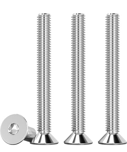 Drenky 25 Stück M5 X 50mm Senkschraube Edelstahl V2A VA A2 Innensechskantschraube DIN 7991 / ISO 10642 Senkkopfschrauben Rostfrei Silber Maschinenschrauben Metrisches Regelgewinde von Drenky