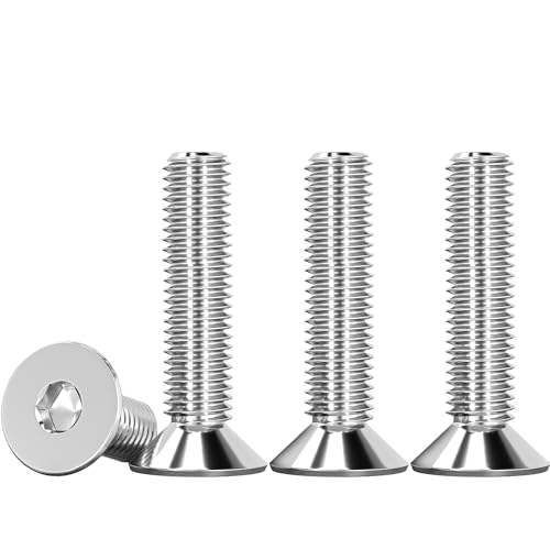 Drenky 25 Stück M6 X 25mm Senkkopf Schrauben Edelstahl V2A VA A2 Senkkopfschrauben mit Innensechskant DIN 7991 / ISO 10642 Gewindeschrauben Rostfrei Silber Screws Metrisches Regelgewinde von Drenky