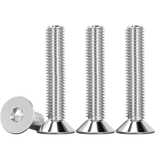 Drenky 25 Stück M6 X 30mm Senkkopf Schrauben Edelstahl V2A VA A2 Senkkopfschrauben mit Innensechskant DIN 7991 / ISO 10642 Gewindeschrauben Rostfrei Silber Screws Metrisches Regelgewinde von Drenky