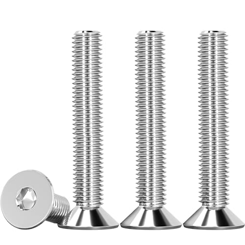 Drenky 25 Stück M6 X 35mm Senkkopf Schrauben Edelstahl V2A VA A2 Senkkopfschrauben mit Innensechskant DIN 7991 / ISO 10642 Gewindeschrauben Rostfrei Silber Screws Metrisches Regelgewinde von Drenky