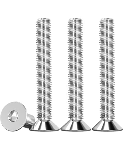 Drenky 25 Stück M6 X 40mm Senkkopf Schrauben Edelstahl V2A VA A2 Senkkopfschrauben mit Innensechskant DIN 7991 / ISO 10642 Gewindeschrauben Rostfrei Silber Screws Metrisches Regelgewinde von Drenky