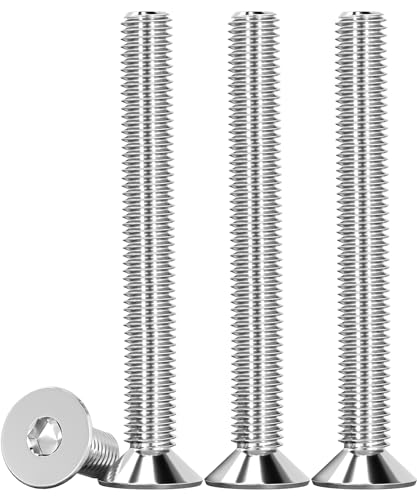 Drenky 25 Stück M6 X 50mm Senkkopf Schrauben Edelstahl V2A VA A2 Senkkopfschrauben mit Innensechskant DIN 7991 / ISO 10642 Gewindeschrauben Rostfrei Silber Screws Metrisches Regelgewinde von Drenky