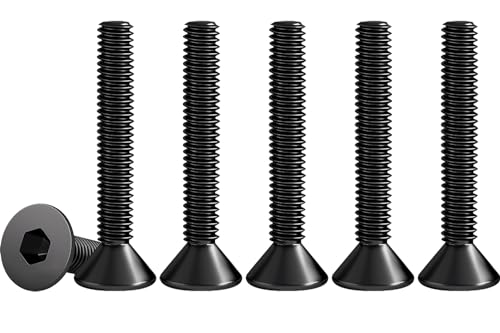 Drenky 50 Stück Senkkopf Schrauben Edelstahl V2A VA A2 Senkkopfschrauben mit Innensechskant M3 Schwarz DIN 7991 / ISO 10642 Gewindeschrauben Rostfrei M3 X 30mm Screws Metrisches Regelgewinde von Drenky