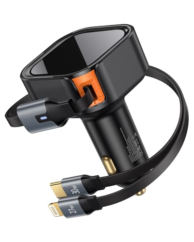 Einziehbares Auto Ladegerät,57W Kfz-Handyladegeräte Auto Zigarettenanzünder Stecker,Adapter Retractable Car Charger Kompatibel mit iPhone15/14/13/12/11/Samsung Galaxy S23/S22/S21/Google Pixel Einziehbares Auto Ladegerät,57W Kfz-Handyladegeräte Auto Zigarettenanzünder Stecker,Adapter Retractable Car Charger Kompatibel mit iPhone15/14/13/12/11/Samsung Galaxy S23/S22/S21/Google Pixel von Dresz