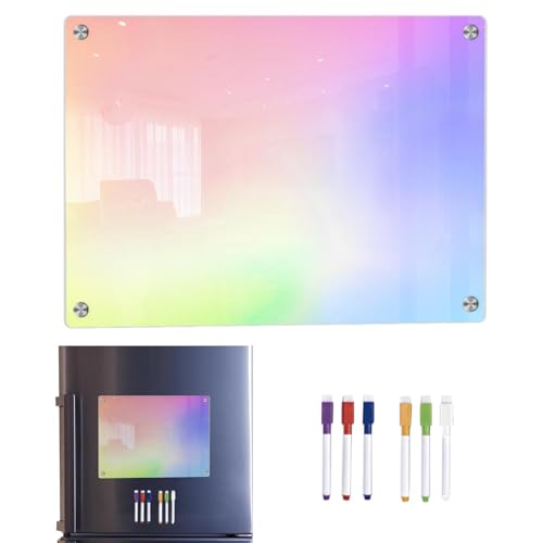 Dreuhuing Magnetische, trocken abwischbare Tafel, flexibler Kühlschrankmagnet, Acryl, buntes Notizbrett, Kühlschrankplaner, inklusive 6 Farbmarkern für To-Do-Do-Einkaufsliste, Aufgabendiagramm Dreuhuing Magnetische, trocken abwischbare Tafel, flexibler Kühlschrankmagnet, Acryl, buntes Notizbrett, Kühlschrankplaner, inklusive 6 Farbmarkern für To-Do-Do-Einkaufsliste, Aufgabendiagramm von Dreuhuing