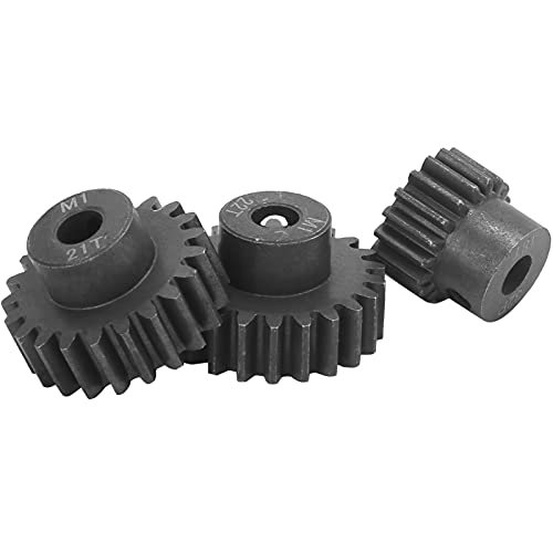 Drfeify RC Motor Ritzel Set, M1 21T + M1 22T + 32P 18T Motor Pinion Gear Metallritzel Motor Gear Kit Moulding Machine für 1/10 1/8 RC Car Brushed Brushless Motor von Drfeify