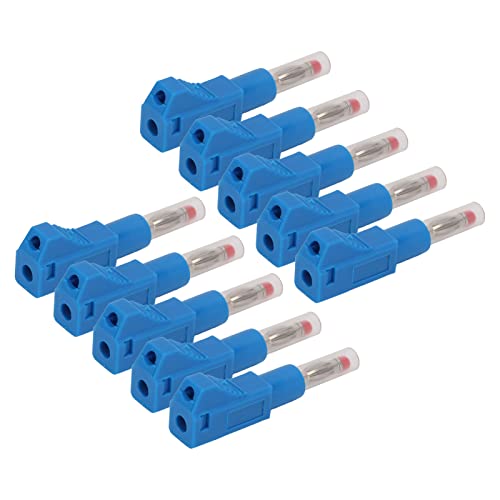 DriKou Einziehbare Banane, Stecker Hochleistungsstecker 4 mm isoliertes Cat II 600V 32A für industrielle Sicherheitsausrüstung Kupfer PVC PE 10pcs (Blue) von DriKou