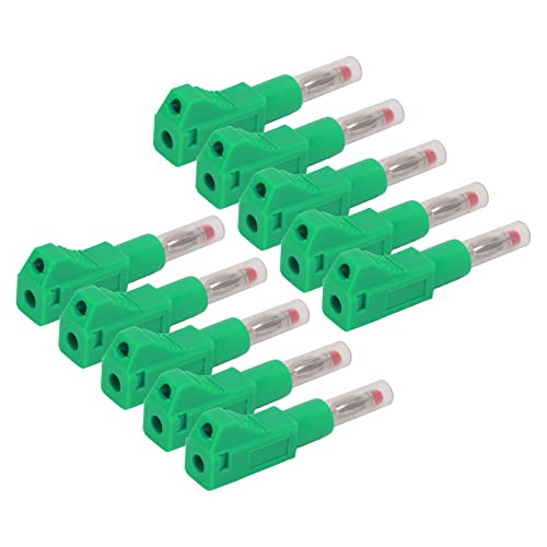 DriKou Einziehbare Banane, Stecker Hochleistungsstecker 4 mm isoliertes Cat II 600V 32A für industrielle Sicherheitsausrüstung Kupfer PVC PE 10pcs (Green) von DriKou