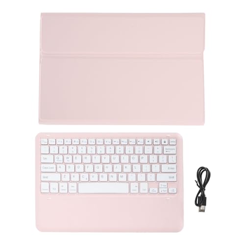 DriKou -Tastaturgehäuse, Einstellbarer Winkel TPU -Tablet -Hülle mit magnetisch Abnehmbarer Tastatur TB370FU TB371FC für Tab P12 12,7 -Zoll -Tablette 2023 (Pink) von DriKou
