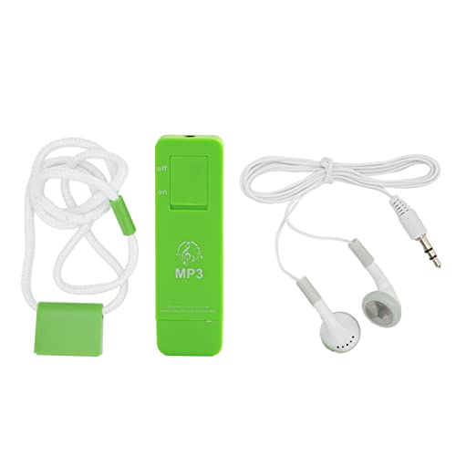 MP3 Player Music Player Lustloser Sound Support bis zu 64 GB kompakt tragbare Lange Akkulaufzeit für Schüler, die Reise -Bauchmuskeln leiten (Green) von DriKou