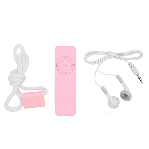 MP3 Player Music Player Lustloser Sound Support bis zu 64 GB kompakt tragbare Lange Akkulaufzeit für Schüler, die Reise -Bauchmuskeln leiten (Pink) von DriKou