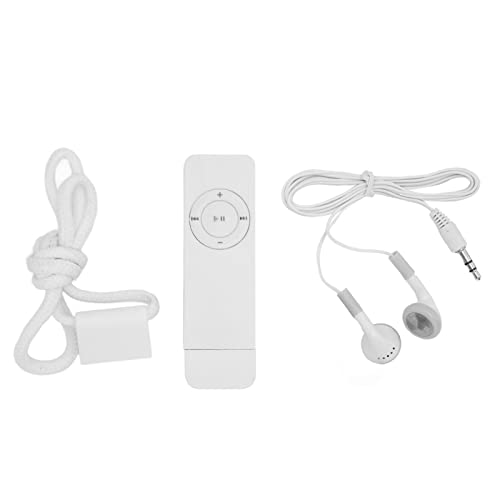 MP3 Player Music Player Lustloser Sound Support bis zu 64 GB kompakt tragbare Lange Akkulaufzeit für Schüler, die Reise -Bauchmuskeln leiten (White) von DriKou
