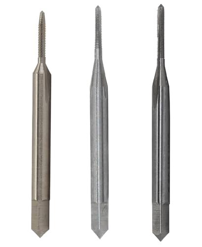 Drill America DWT Series Qualtech Handgewindebohrer-Set, aus Schnellarbeitsstahl, unbeschichtet (hell), rund, mit quadratischem Endschaft, Größe 4–40 (1 Stück) von Drill America