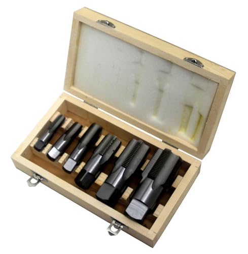 Drill America - DWTPT1/8-1SET 6-teiliges NPT Rohrgewindebohrer, Karbonstahl, DWTPT Series Set, 1/8 Zoll, 1/4 Zoll, 3/8 Zoll, 1/2 Zoll, 3/4 Zoll und 1 Zoll im Holzkoffer Drill America - DWTPT1/8-1SET 6-teiliges NPT Rohrgewindebohrer, Karbonstahl, DWTPT Series Set, 1/8 Zoll, 1/4 Zoll, 3/8 Zoll, 1/2 Zoll, 3/4 Zoll und 1 Zoll im Holzkoffer von Drill America