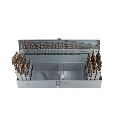Drill America KFD115J-SET KFD HSS-Bohrersatz in Metallkoffer, Größe 1–60, A-Z und 1/16–1/2 x 64, 115-teilig Drill America KFD115J-SET KFD HSS-Bohrersatz in Metallkoffer, Größe 1–60, A-Z und 1/16–1/2 x 64, 115-teilig von Drill America